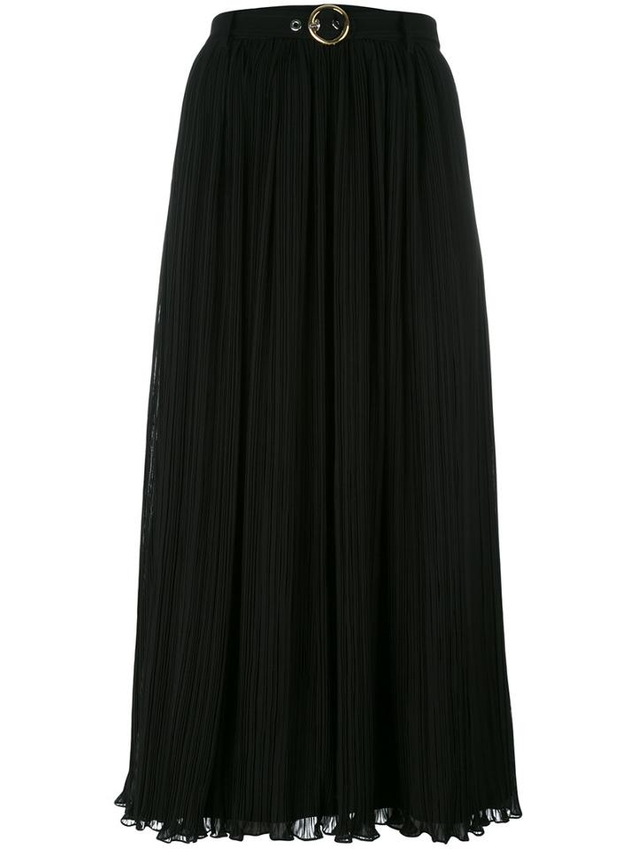 Kenzo Pleated Midi Skirt, Women's, Size: 42, Black, Polyester