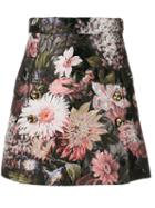 Dolce & Gabbana Floral Brocade Short Skirt - Black