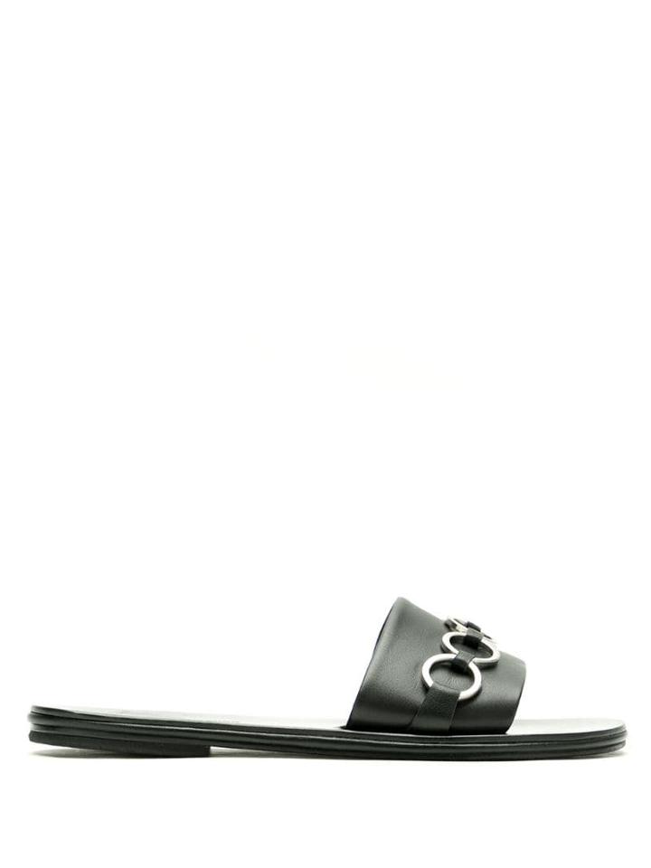 Reinaldo Lourenço Flat Couro Argolas - Black