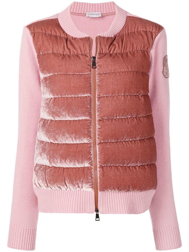 Moncler Zipped Padded Cardigan - Pink & Purple
