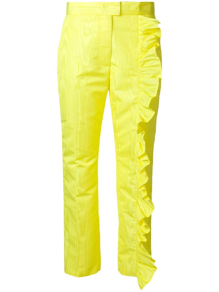 Msgm Frill Trim Trousers - Yellow & Orange