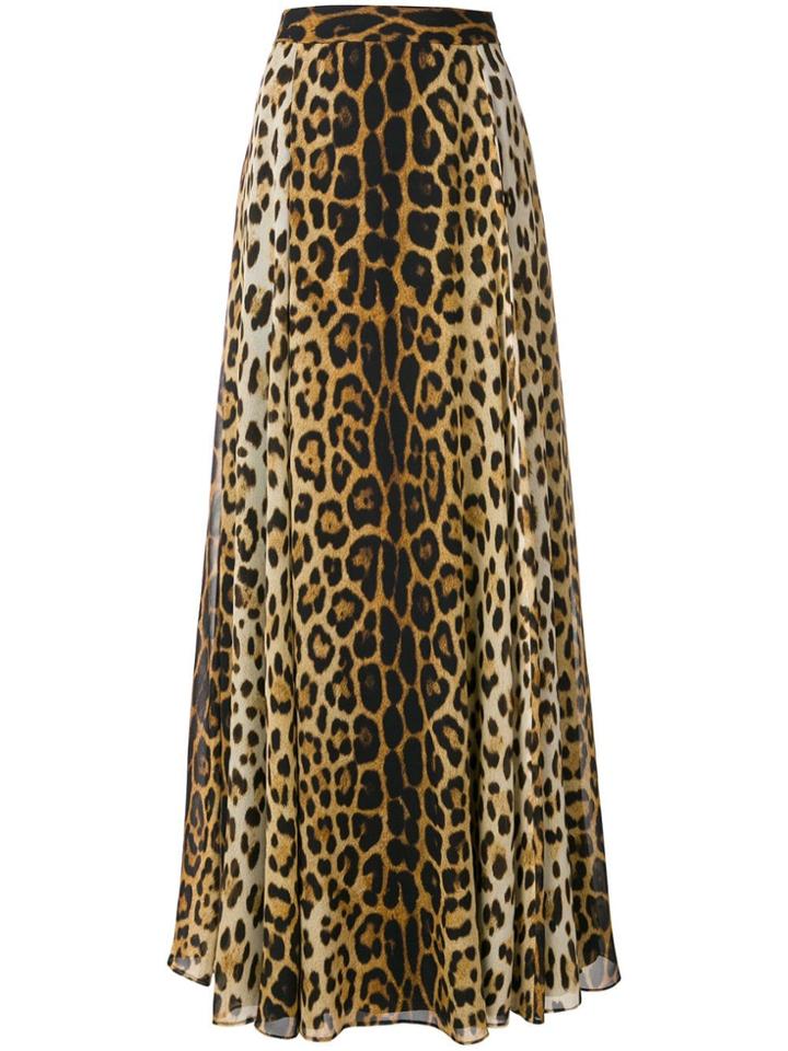 Moschino Leopard Print Long Skirt - Brown