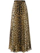 Moschino Leopard Print Long Skirt - Brown