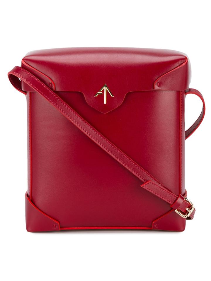 Manu Atelier Red Pristine Leather Cross Body Bag