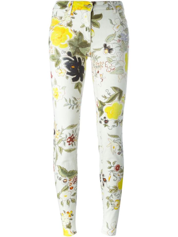 Etro Skinny Floral Print Jeans, Women's, Size: 30, Cotton/spandex/elastane