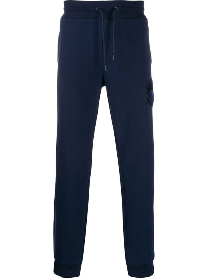 Emporio Armani Straight-leg Logo Patch Track Trousers - Blue