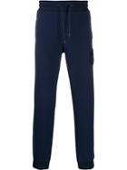 Emporio Armani Straight-leg Logo Patch Track Trousers - Blue
