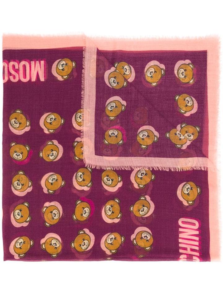 Moschino Teddy Bear Print Scarf - Pink