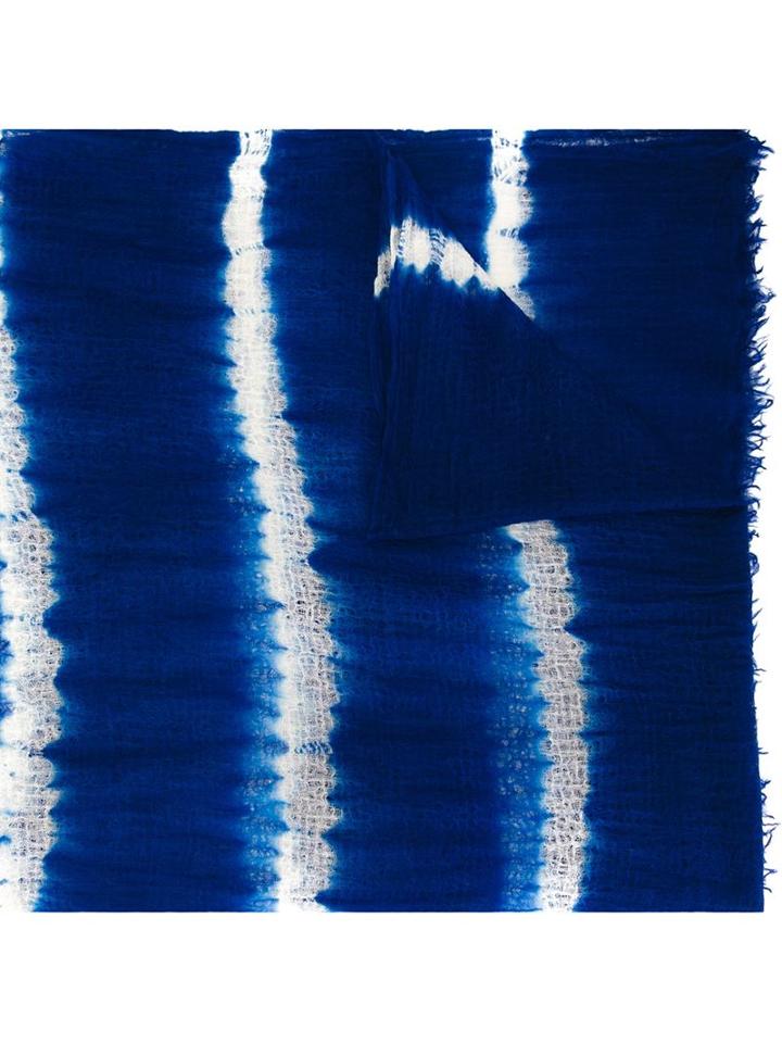 Suzusan Handmade Tie Dye Scarf, Women's, Blue, Cashmere