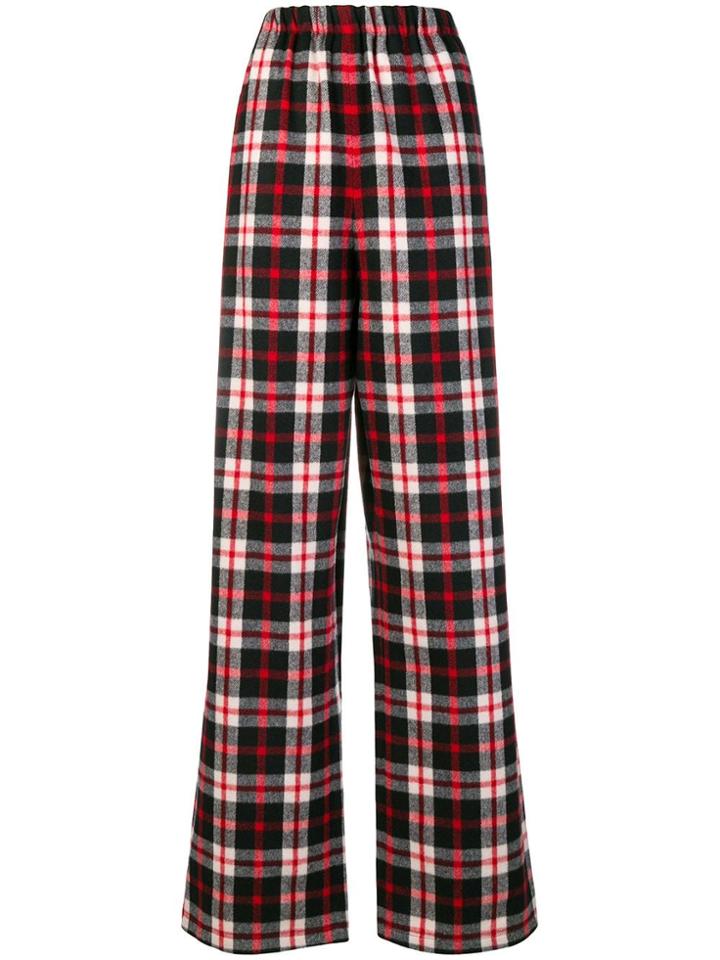 Balenciaga Flannel Tartan Trousers - Red
