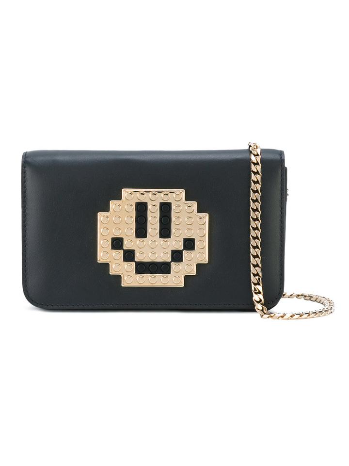 Les Petits Joueurs Lego Smiley-face Cross Body Bag, Women's, Black, Leather