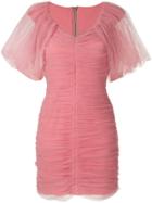 Gloria Coelho Draped Tulle Dress - Pink
