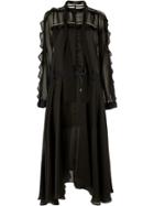 Sacai Ruffled Sleeve Asymmetric Dress - Black