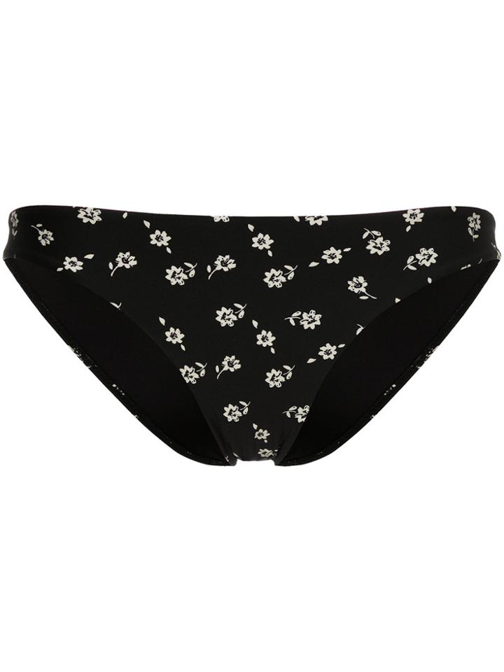 The Upside Floral Print Bikini Bottom - Black
