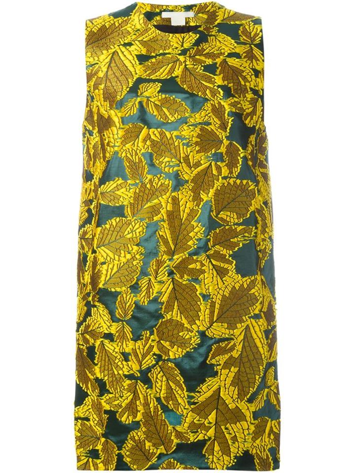Antonio Berardi Leaves Brocade Dress, Women's, Size: 40, Green, Silk/polyamide/polyester