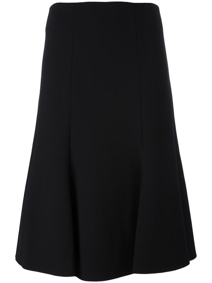 Jonathan Simkhai Flared Skirt, Women's, Size: 8, Black, Spandex/elastane/wool