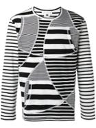 Ganryu Comme Des Garcons Striped Sweatshirt, Men's, Size: Large, Black, Cotton