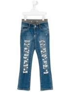 Philipp Plein Kids Distressed Jeans, Boy's, Size: 6 Yrs, Blue