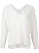 H Beauty & Youth. V-neck Pullover Jumper, Women's, White, Wool