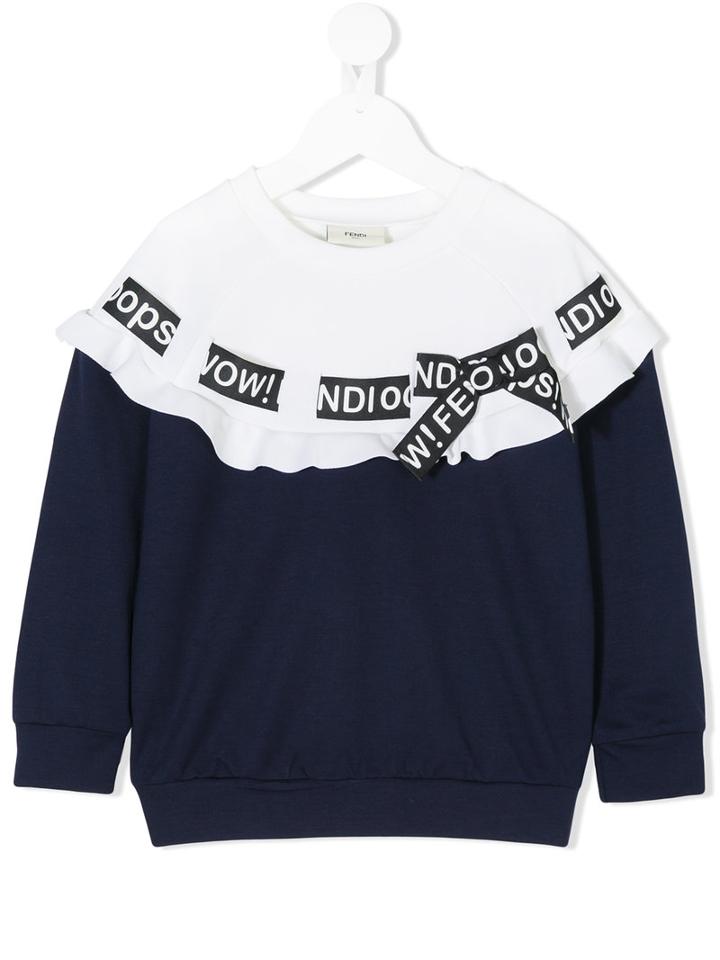 Fendi Kids - 'wow!' Bib Jumper - Kids - Polyamide/spandex/elastane/viscose - 8 Yrs, Blue