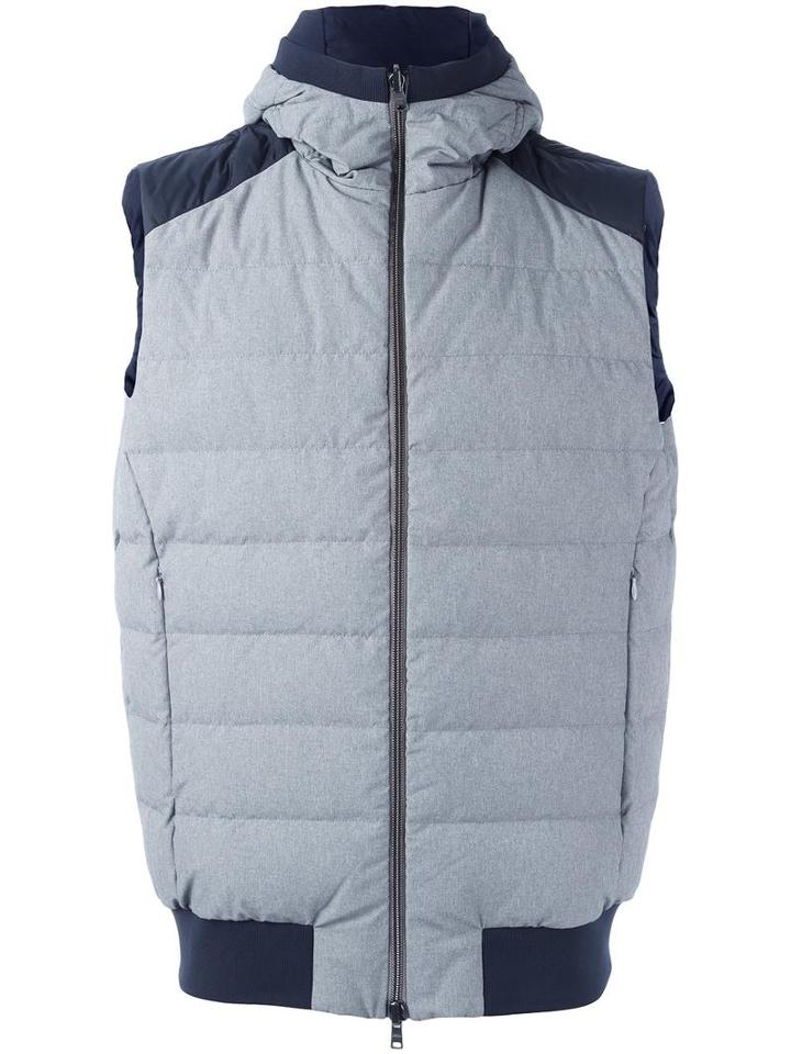 Herno Padded Vest, Men's, Size: 58, Grey, Polyester/polyamide/feather Down