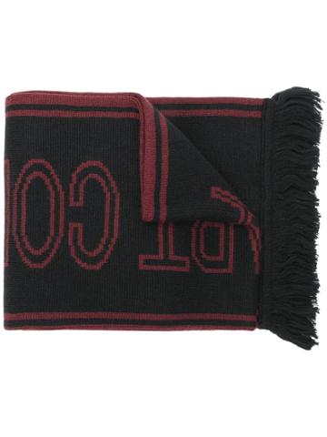 Fred Perry X Art Comes First Logo Knit Scarf - Black