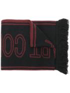 Fred Perry X Art Comes First Logo Knit Scarf - Black