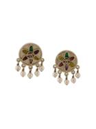 Chanel Vintage Tribal Pearl Drop Clip On Earrings