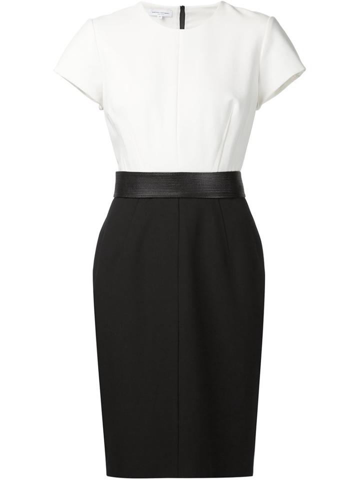 Narciso Rodriguez Belted Colour Block Dress, Women's, Size: 44, Polyester/spandex/elastane/lamb Skin