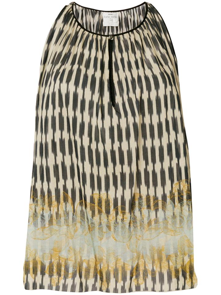 Forte Forte Printed Sleeveless Blouse - Nude & Neutrals