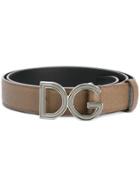 Dolce & Gabbana Logo Plaque Belt - Grey