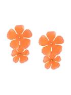 Jennifer Behr Big Flower Earrings - Orange