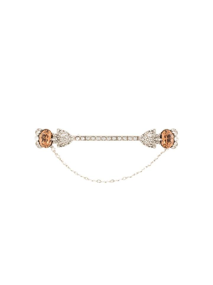 Dolce & Gabbana Rhinestone-embellished Lapel Pin - Silver