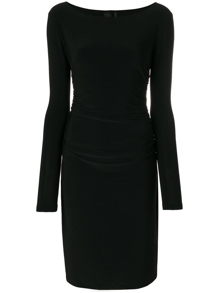 Norma Kamali - Long Sleeved Dress - Women - Polyester/spandex/elastane - M, Black, Polyester/spandex/elastane