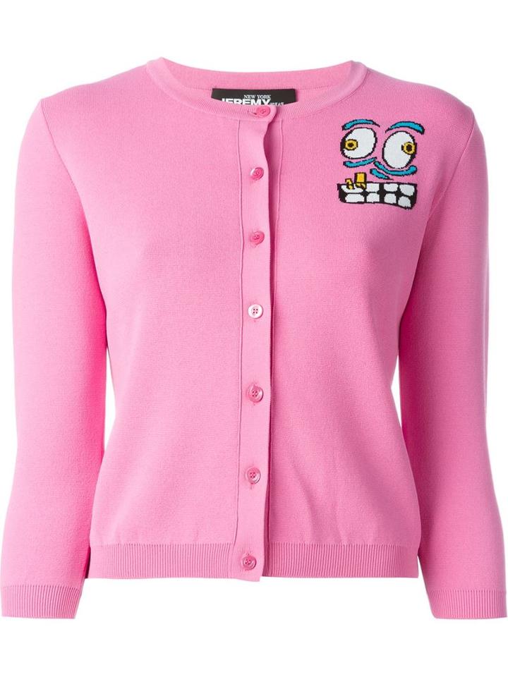 Jeremy Scott Cartoon Face Cardigan