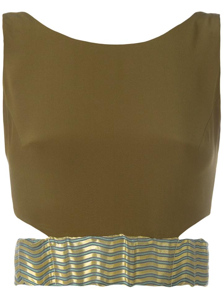 Zeus+dione - Arete Crop Top - Women - Silk - 40, Green, Silk