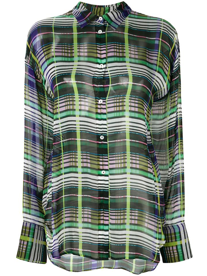 Msgm Oversize Check Shirt - Multicolour