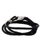 Paul Smith Woven Leather Bracelet, Men's, Black