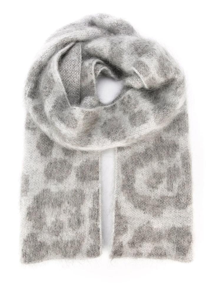 Stella Mccartney Leopard Intarsia Scarf - Grey