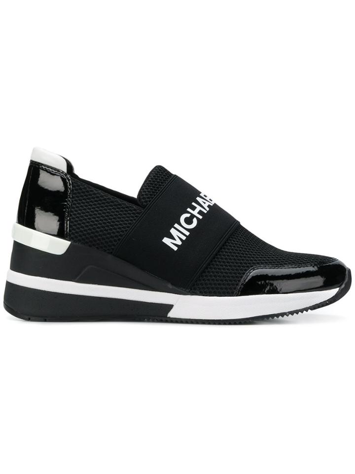 Michael Michael Kors Logo Platform Runner Sneakers - Black