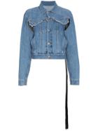 Unravel Project Snake Distressed Denim Jacket - Blue