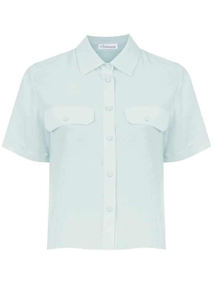 Nk Cropped Silk Shirt - Green