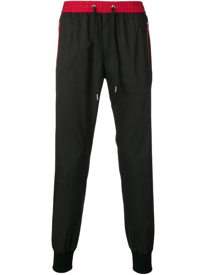 Dolce & Gabbana Contrast Trim Track Pants - Black