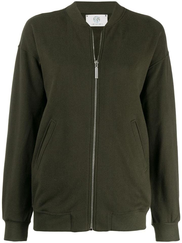Alberta Ferretti Love Me Print Zipped Sweatshirt - Green