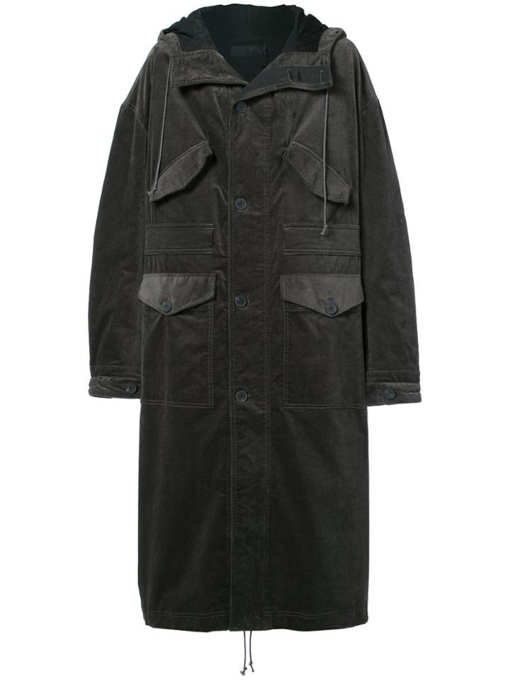 Haider Ackermann Oversized Long Hooded Coat - Green