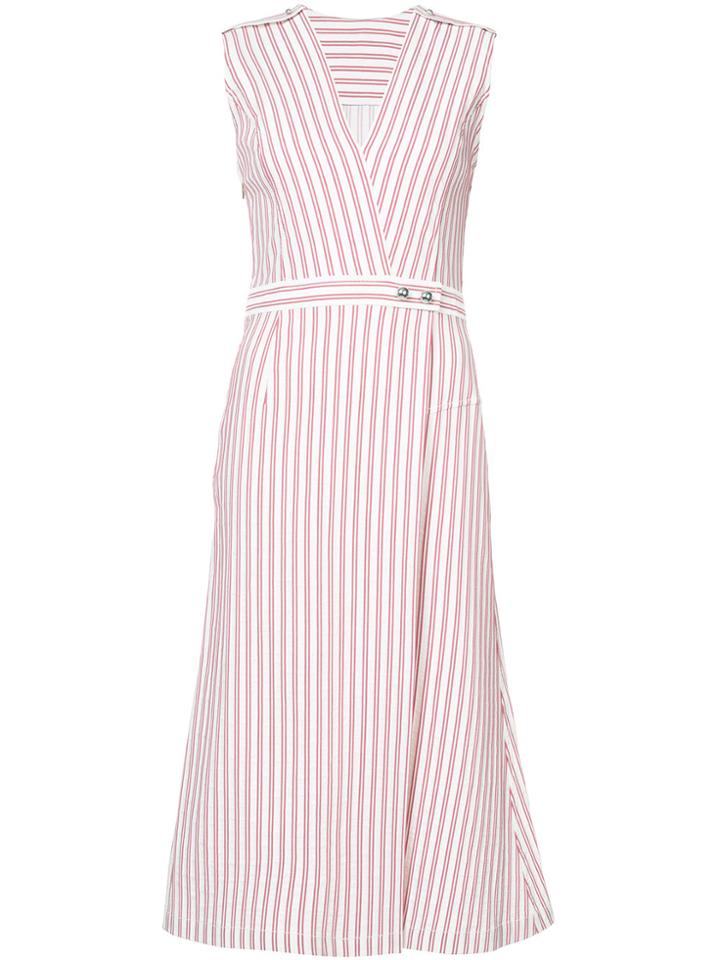 Jason Wu Striped V-neck Dress - Red