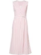 Jason Wu Striped V-neck Dress - Red