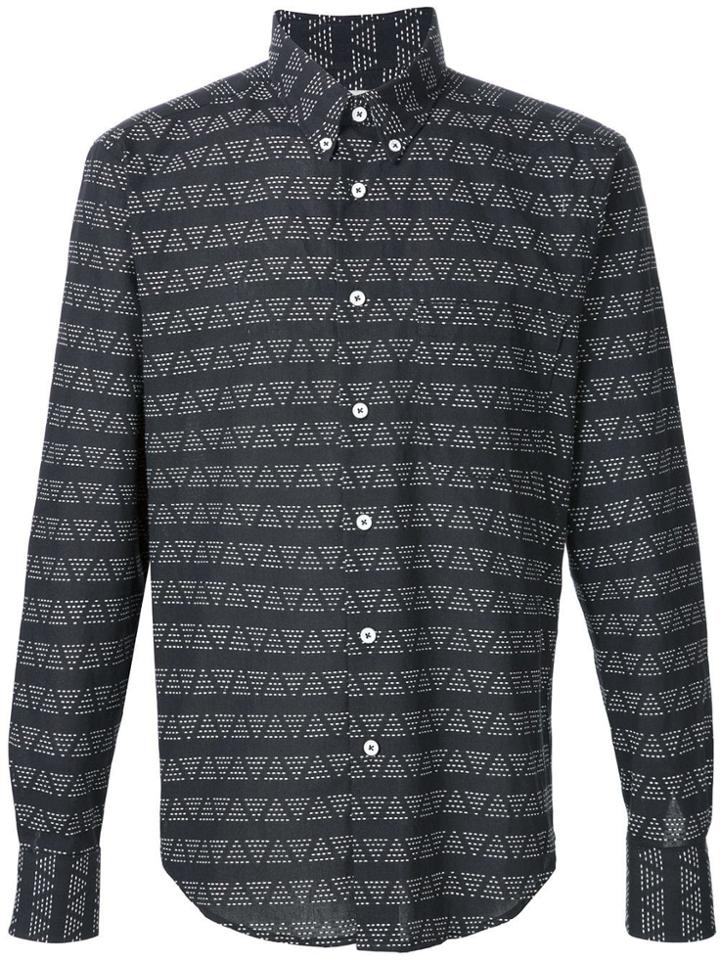 Naked And Famous Triangle Print Shirt - Black