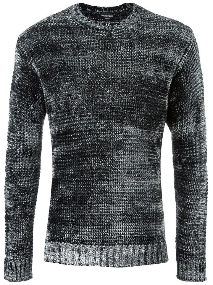 Emporio Armani Crew Neck Jumper, Men's, Size: 50, Grey, Cotton/viscose