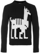 Moncler Embroidered Knitted Sweater - Black